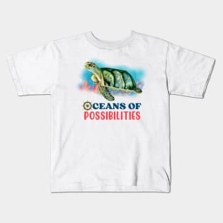 sea turtle oceans of possibilities Kids T-Shirt